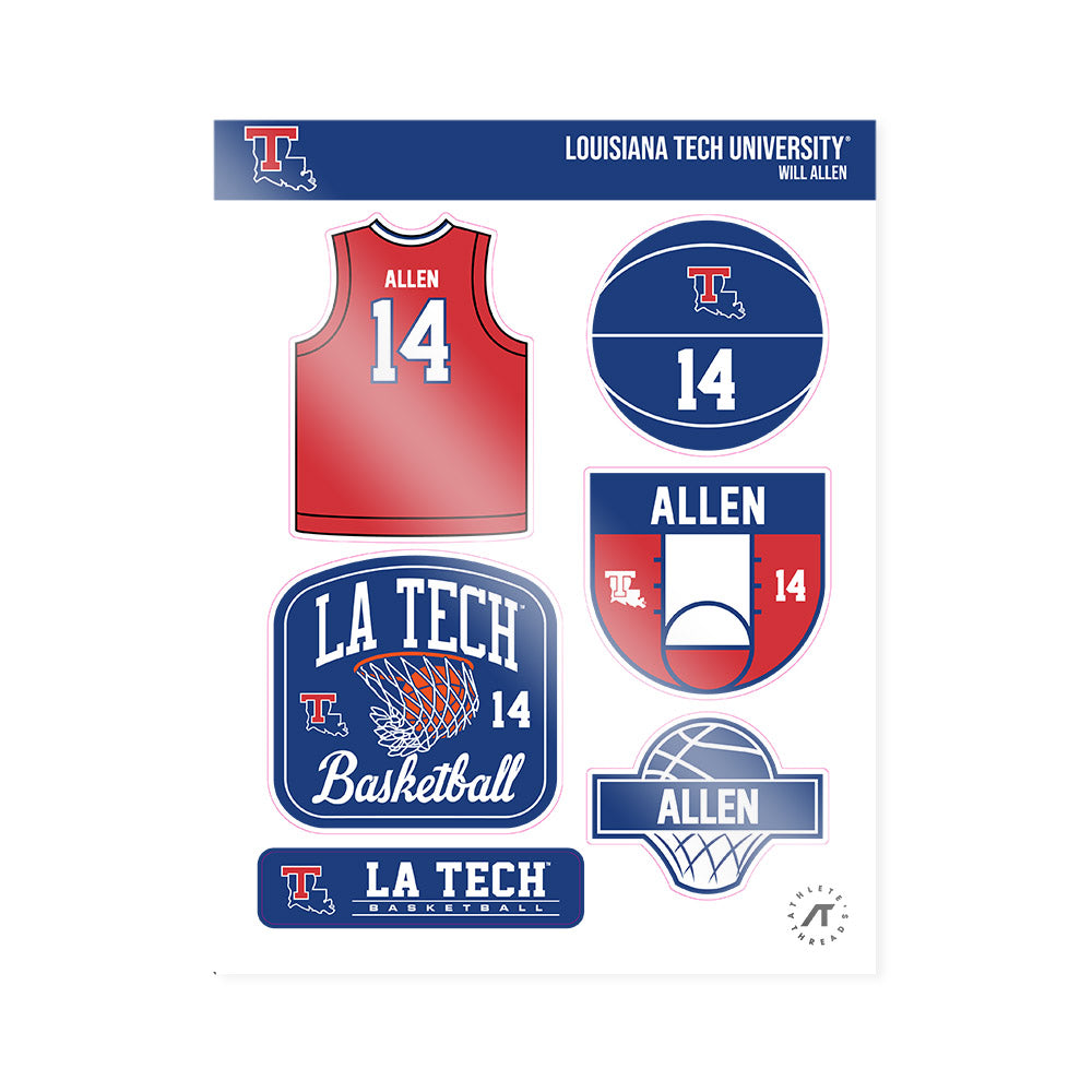 LA Tech - NCAA Men's Basketball : Will Allen - Sticker Sheet-0
