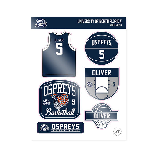 UNF - NCAA Men's Basketball : Dante Oliver - Sticker Sheet-0