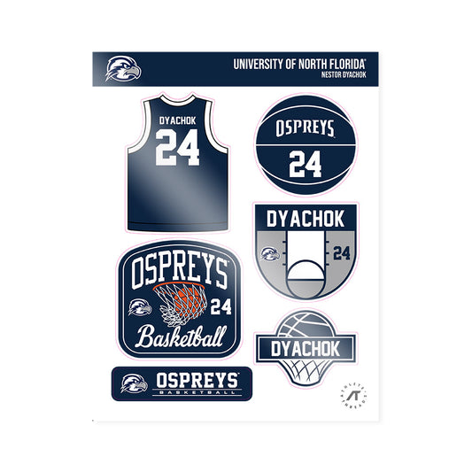UNF - NCAA Men's Basketball : Nestor Dyachok - Sticker Sheet-0