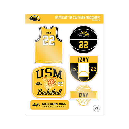 Southern Miss - NCAA Men's Basketball : Tegra Izay - Sticker Sheet-0