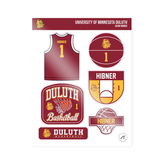 UMN Duluth - NCAA Men's Basketball : Jacob Hibner - Sticker Sheet-0