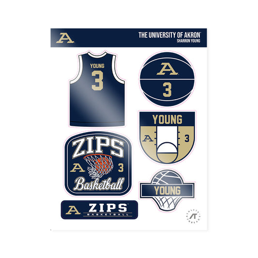 Akron - NCAA Men's Basketball : Sharron Young - Sticker Sheet-0
