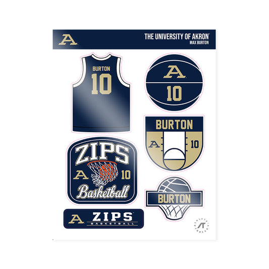 Akron - NCAA Men's Basketball : Max Burton - Sticker Sheet-0