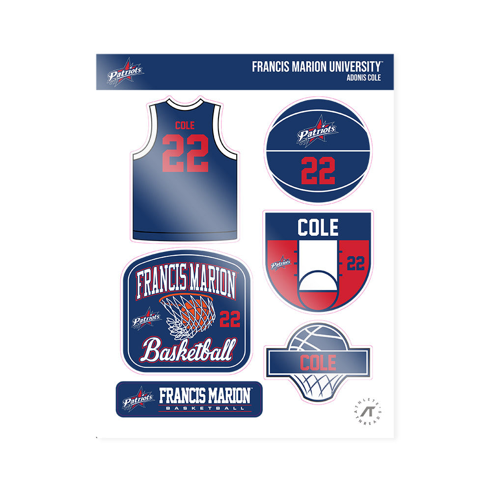 Francis Marion - NCAA Men's Basketball : Adonis Cole - Sticker Sheet-0