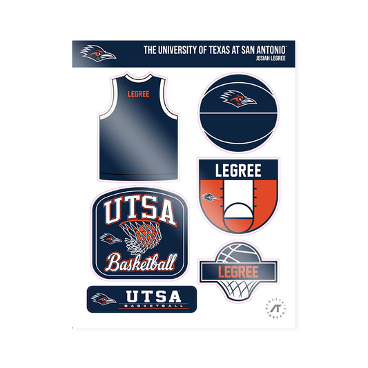 UTSA - NCAA Men's Basketball : Josiah LeGree - Sticker Sheet-0