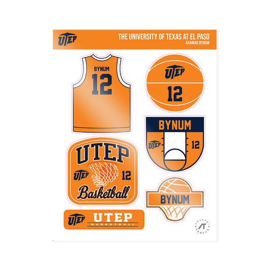 UTEP - NCAA Men's Basketball : Ahamad Bynum - Sticker Sheet-0