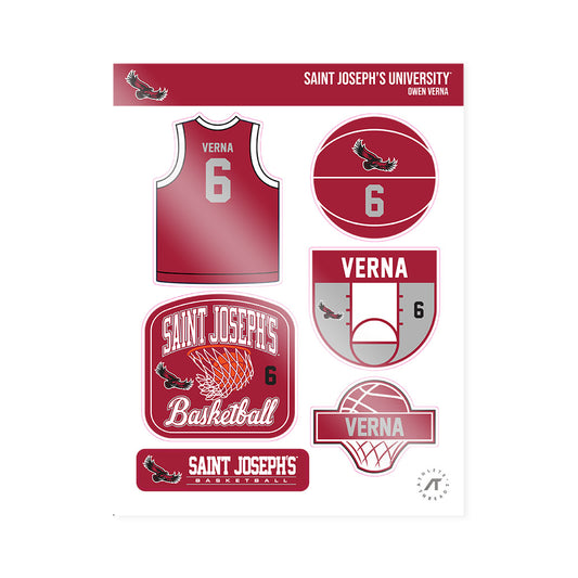 St. Joe's - NCAA Men's Basketball : Owen Verna - Sticker Sheet-0