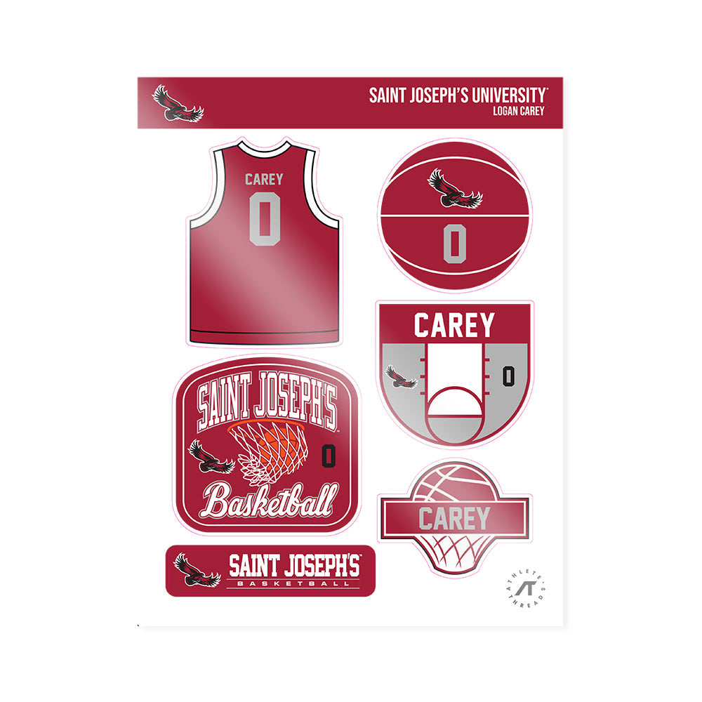 St. Joe's - NCAA Men's Basketball : Logan Carey - Sticker Sheet-0