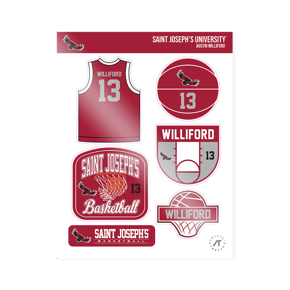 St. Joe's - NCAA Men's Basketball : Austin Williford - Sticker Sheet-0