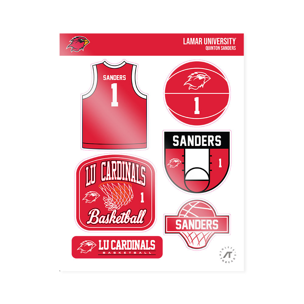 Lamar - NCAA Men's Basketball : Quinton Sanders - Sticker Sheet-0