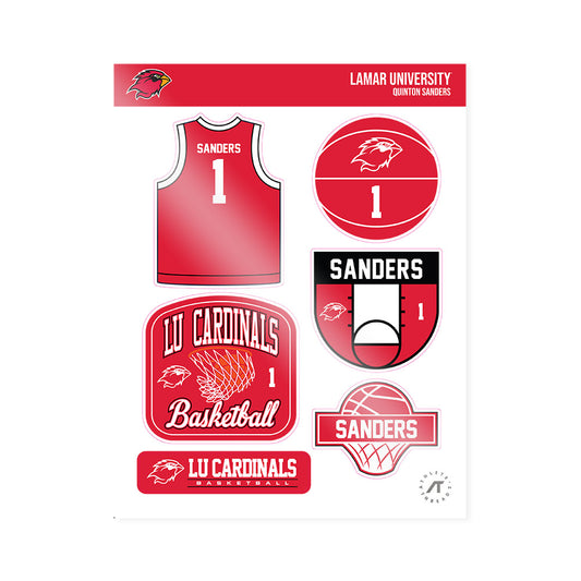 Lamar - NCAA Men's Basketball : Quinton Sanders - Sticker Sheet-0