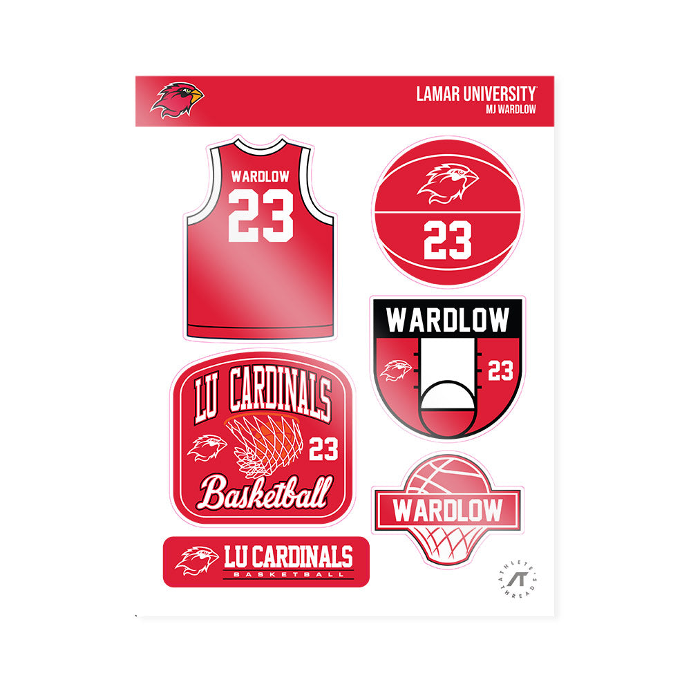 Lamar - NCAA Men's Basketball : Mj Wardlow - Sticker Sheet-0