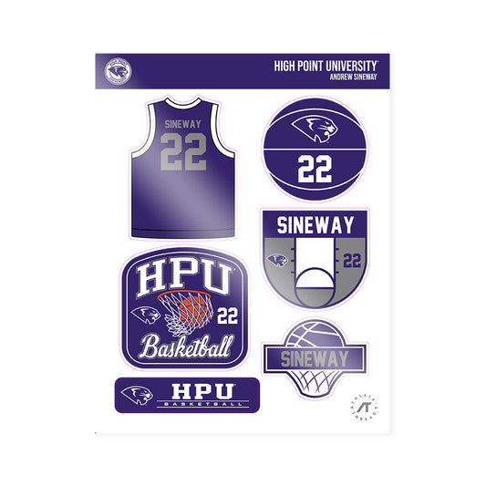 High Point - NCAA Men's Basketball : Andrew Sineway - Sticker Sheet-0
