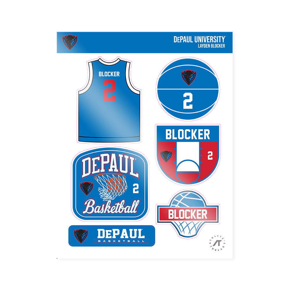 DePaul - NCAA Men's Basketball : Layden Blocker - Sticker Sheet-0