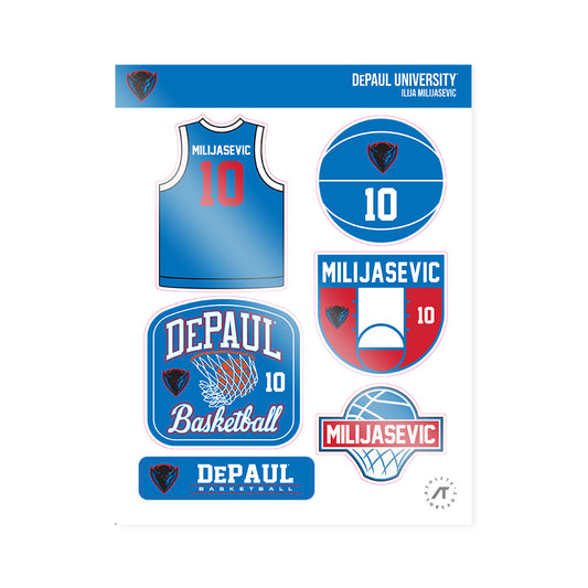 DePaul - NCAA Men's Basketball : Ilija Milijasevic - Sticker Sheet-0