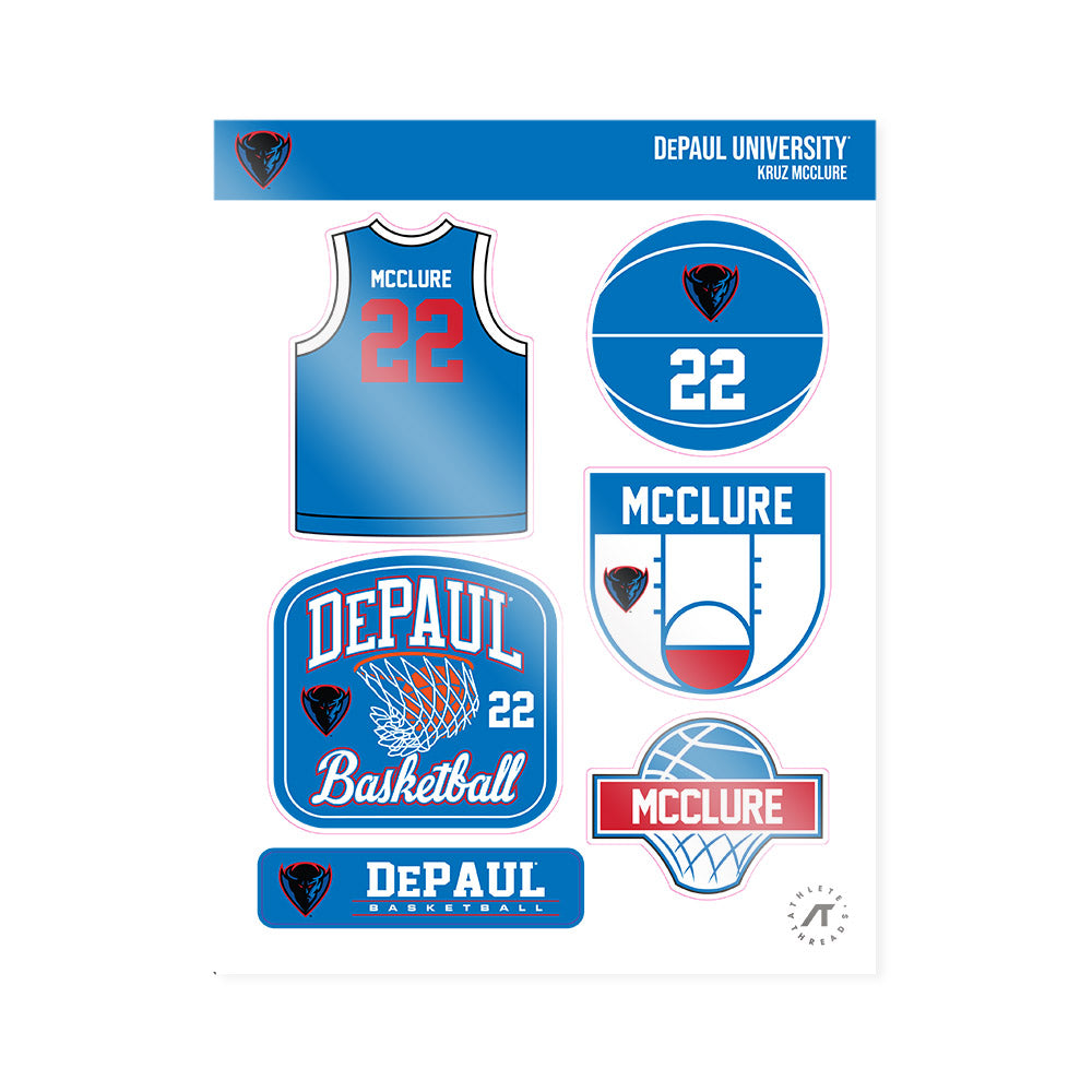 DePaul - NCAA Men's Basketball : Kruz McClure - Sticker Sheet-0