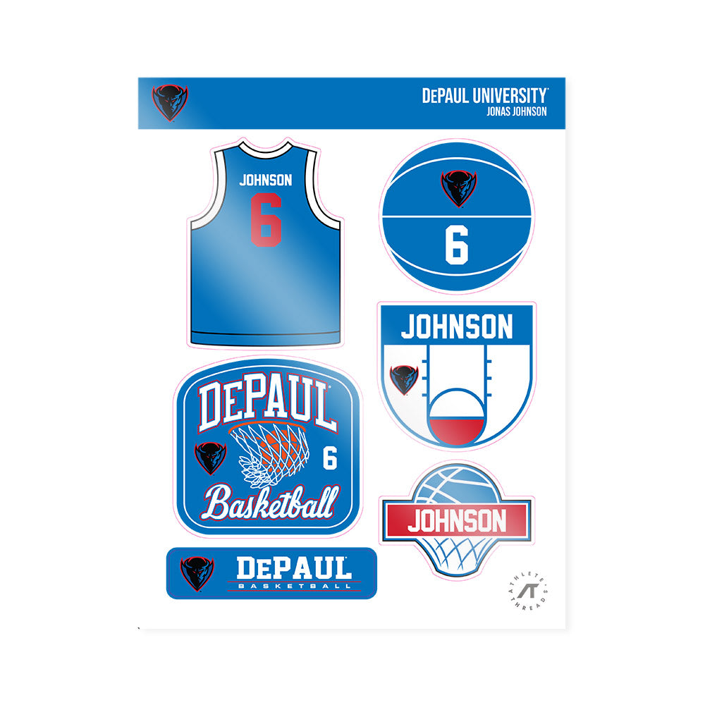 DePaul - NCAA Men's Basketball : Jonas Johnson - Sticker Sheet-0
