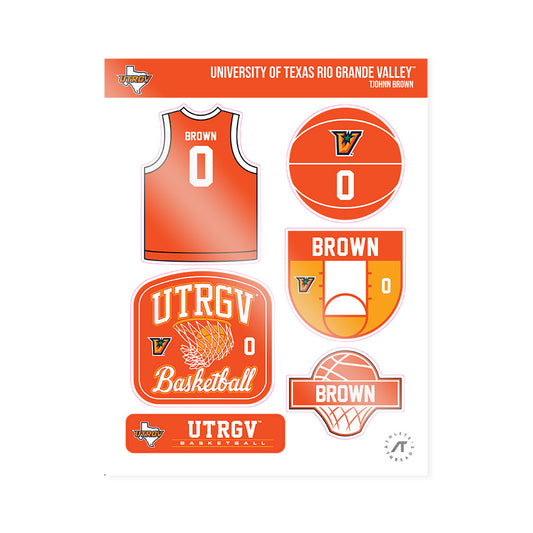 UTRGV - NCAA Men's Basketball : Tjohnn Brown - Sticker Sheet-0