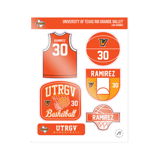 UTRGV - NCAA Men's Basketball : Luis Ramirez - Sticker Sheet-0