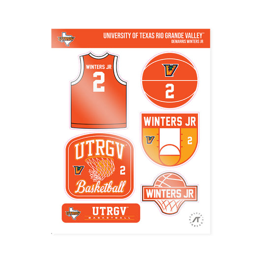 UTRGV - NCAA Men's Basketball : Demarris Winters Jr - Sticker Sheet-0