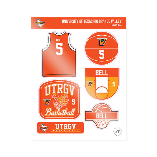 UTRGV - NCAA Men's Basketball : Caden Bell - Sticker Sheet-0