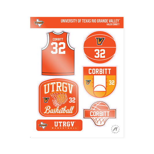 UTRGV - NCAA Men's Basketball : Kaleb CORBITT - Sticker Sheet-0