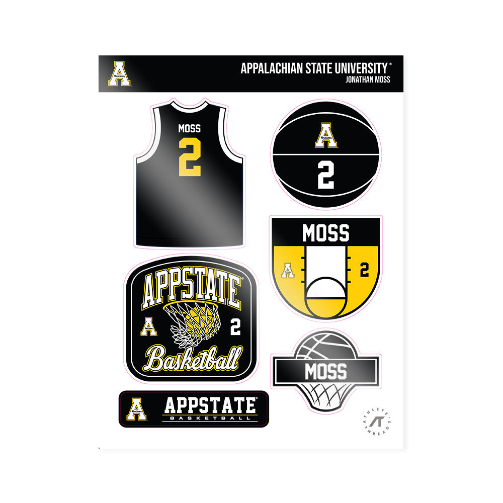 App State - NCAA Men's Basketball : Jonathan Moss - Sticker Sheet-0