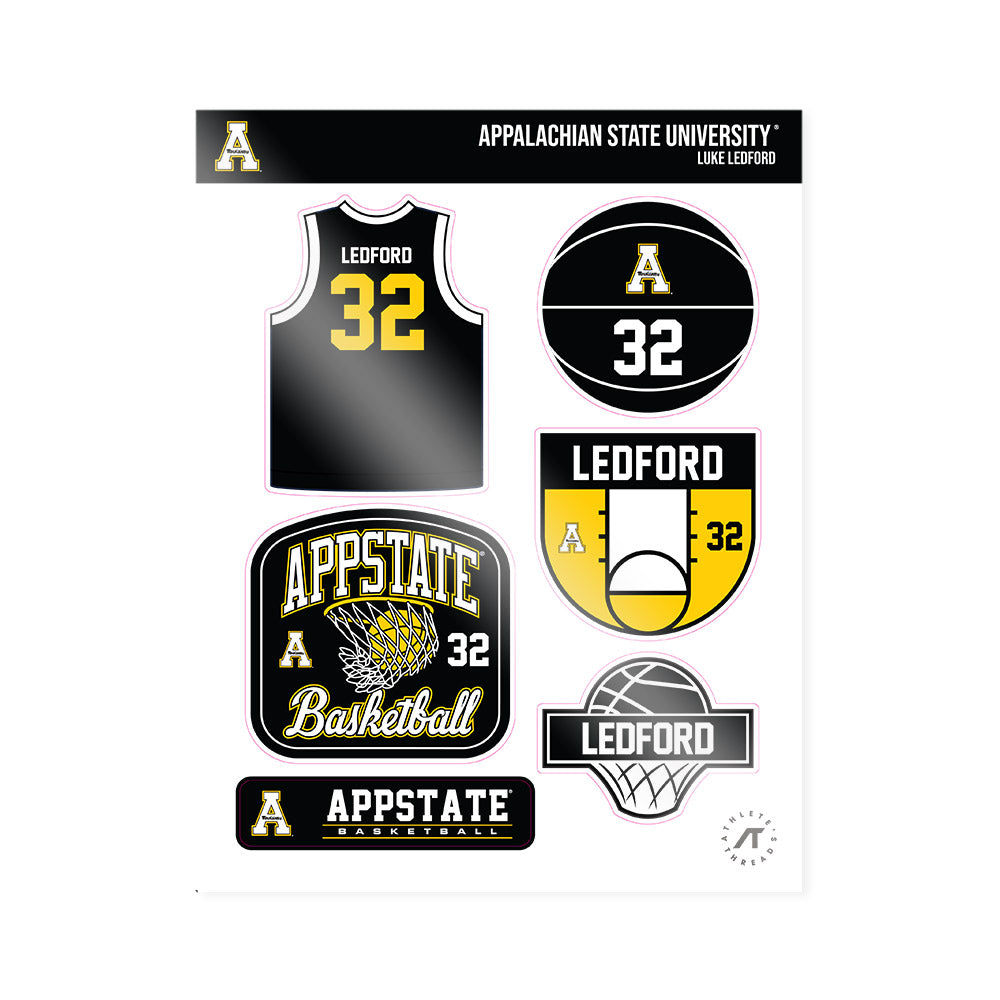 App State - NCAA Men's Basketball : Luke Ledford - Sticker Sheet-0