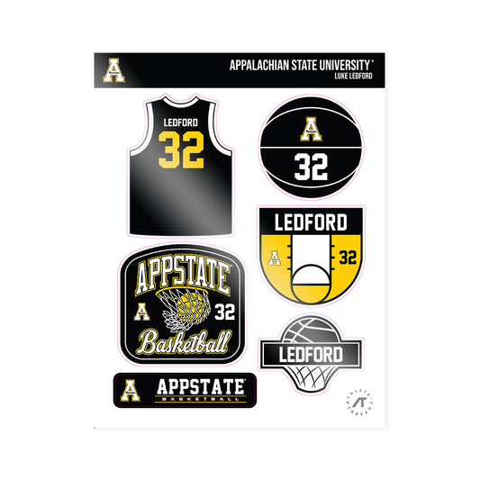 App State - NCAA Men's Basketball : Luke Ledford - Sticker Sheet-0