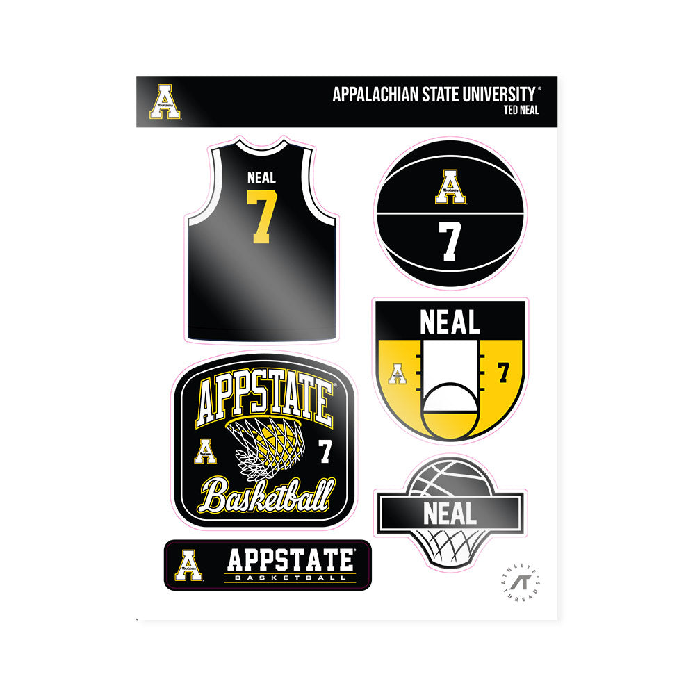App State - NCAA Men's Basketball : Ted Neal - Sticker Sheet-0