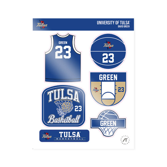 Tulsa - NCAA Men's Basketball : David Green - Sticker Sheet-0