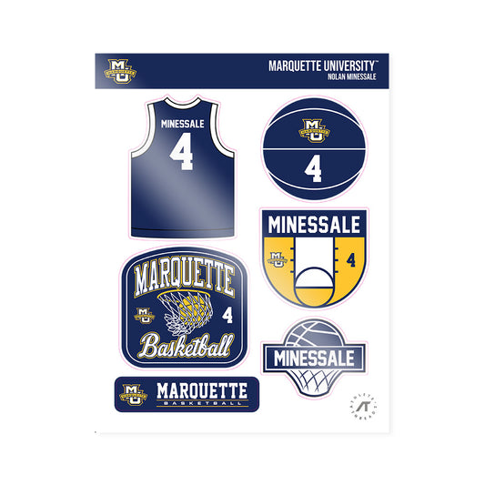 Marquette - NCAA Men's Basketball : Nolan Minessale - Sticker Sheet-0