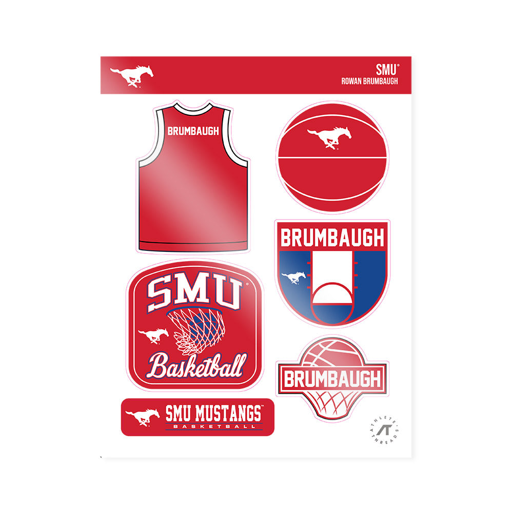 SMU - NCAA Men's Basketball : Rowan Brumbaugh - Sticker Sheet-0
