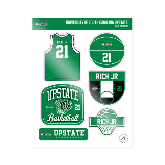 USC Upstate - NCAA Men's Basketball : Carey Rich Jr - Sticker Sheet-0