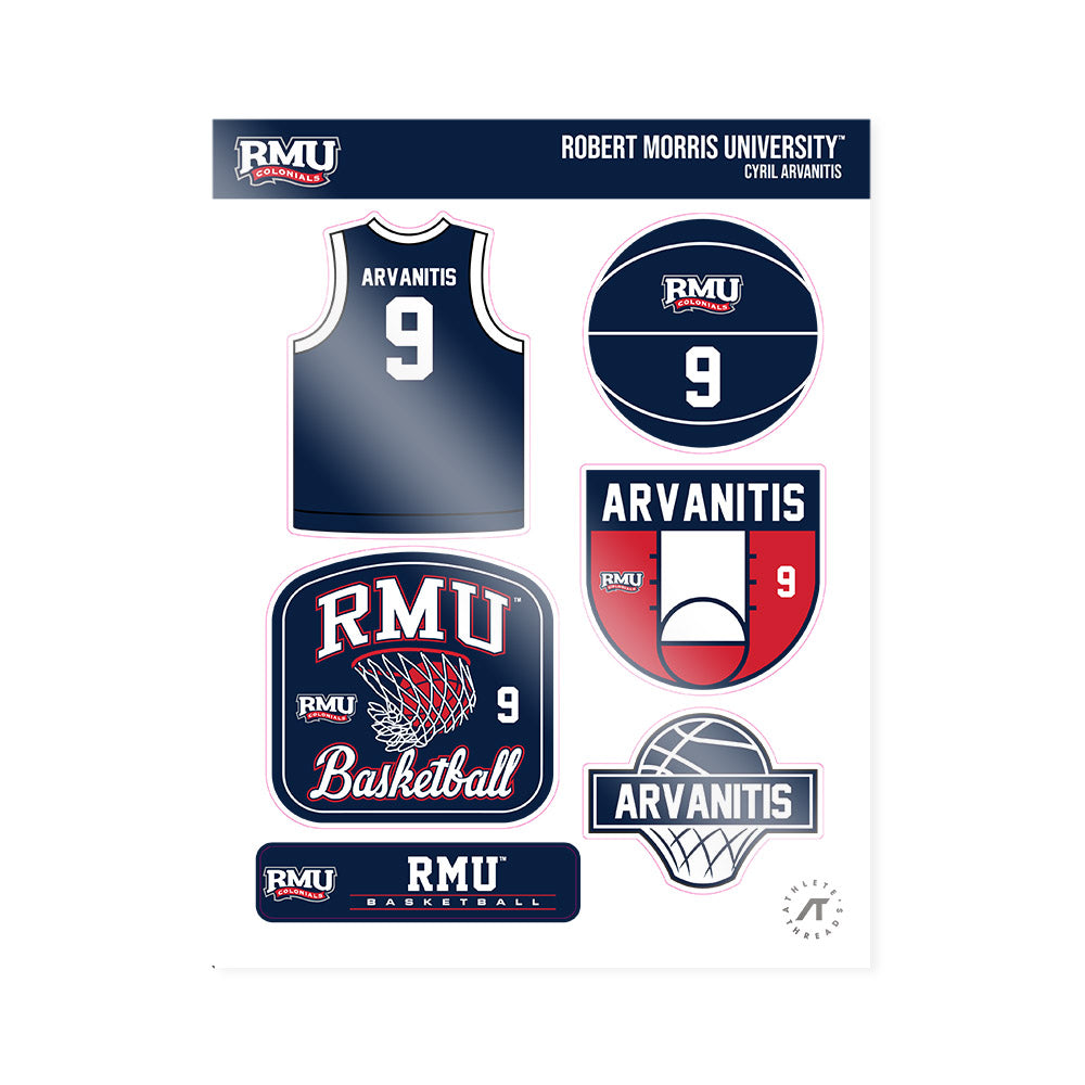 Robert Morris - NCAA Men's Basketball : Cyril Arvanitis - Sticker Sheet-0
