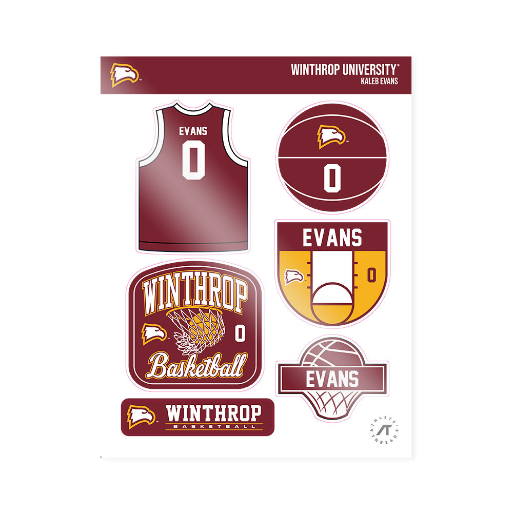 Winthrop - NCAA Men's Basketball : Kaleb Evans - Sticker Sheet-0