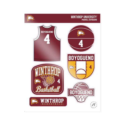 Winthrop - NCAA Men's Basketball : Pharrell Boyogueno - Sticker Sheet-0