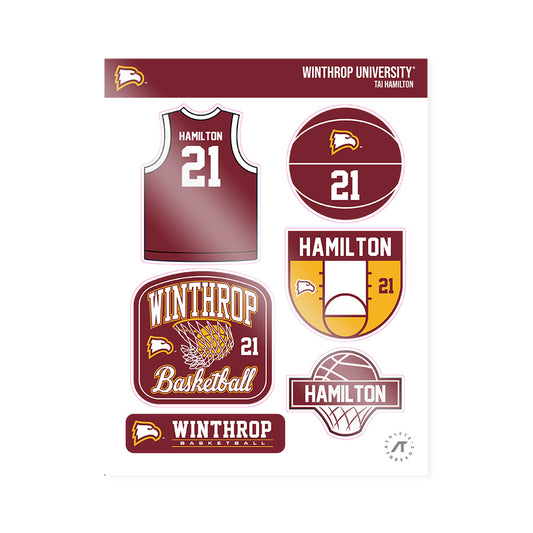 Winthrop - NCAA Men's Basketball : Tai Hamilton - Sticker Sheet-0