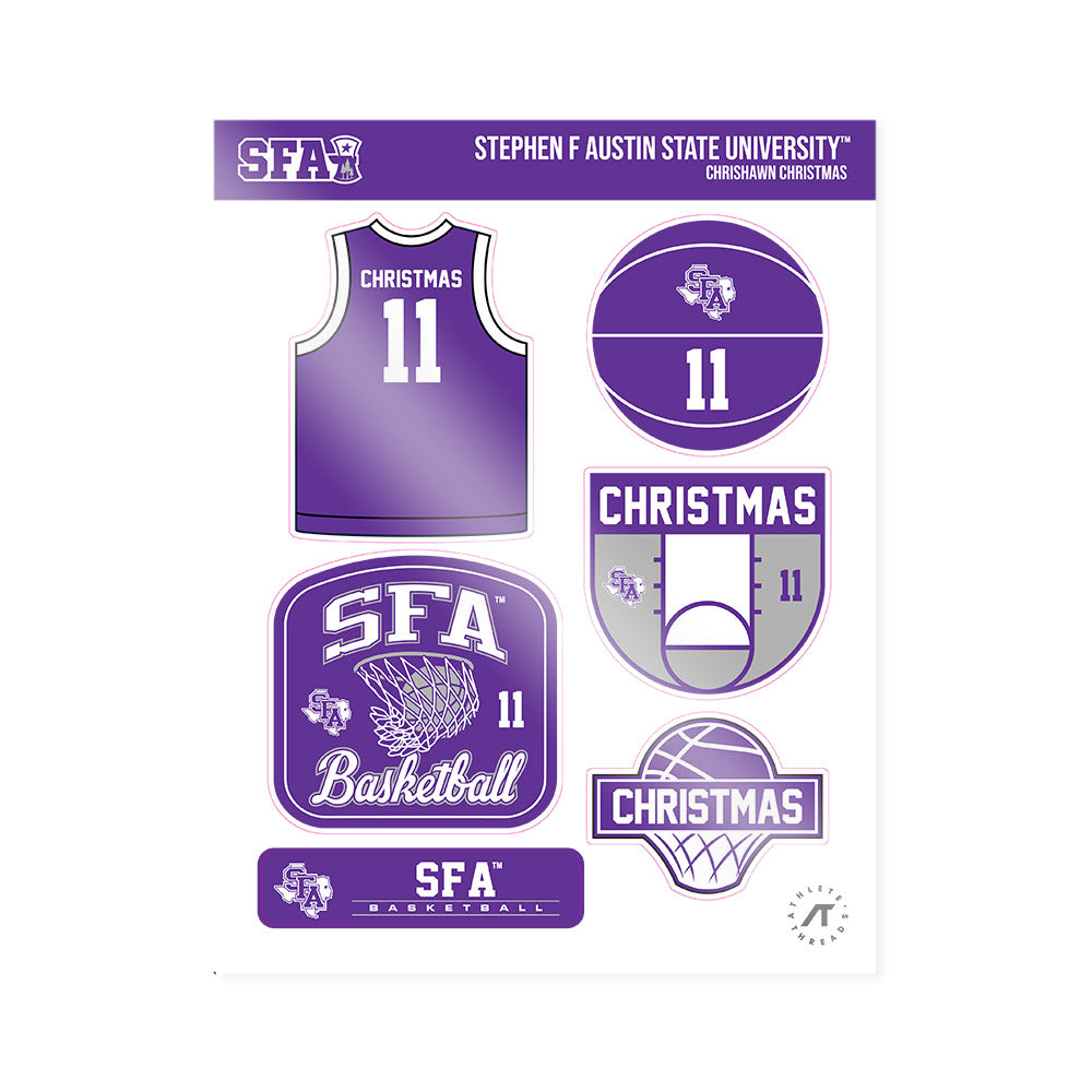 SFA - NCAA Men's Basketball : Chrishawn Christmas - Sticker Sheet-0