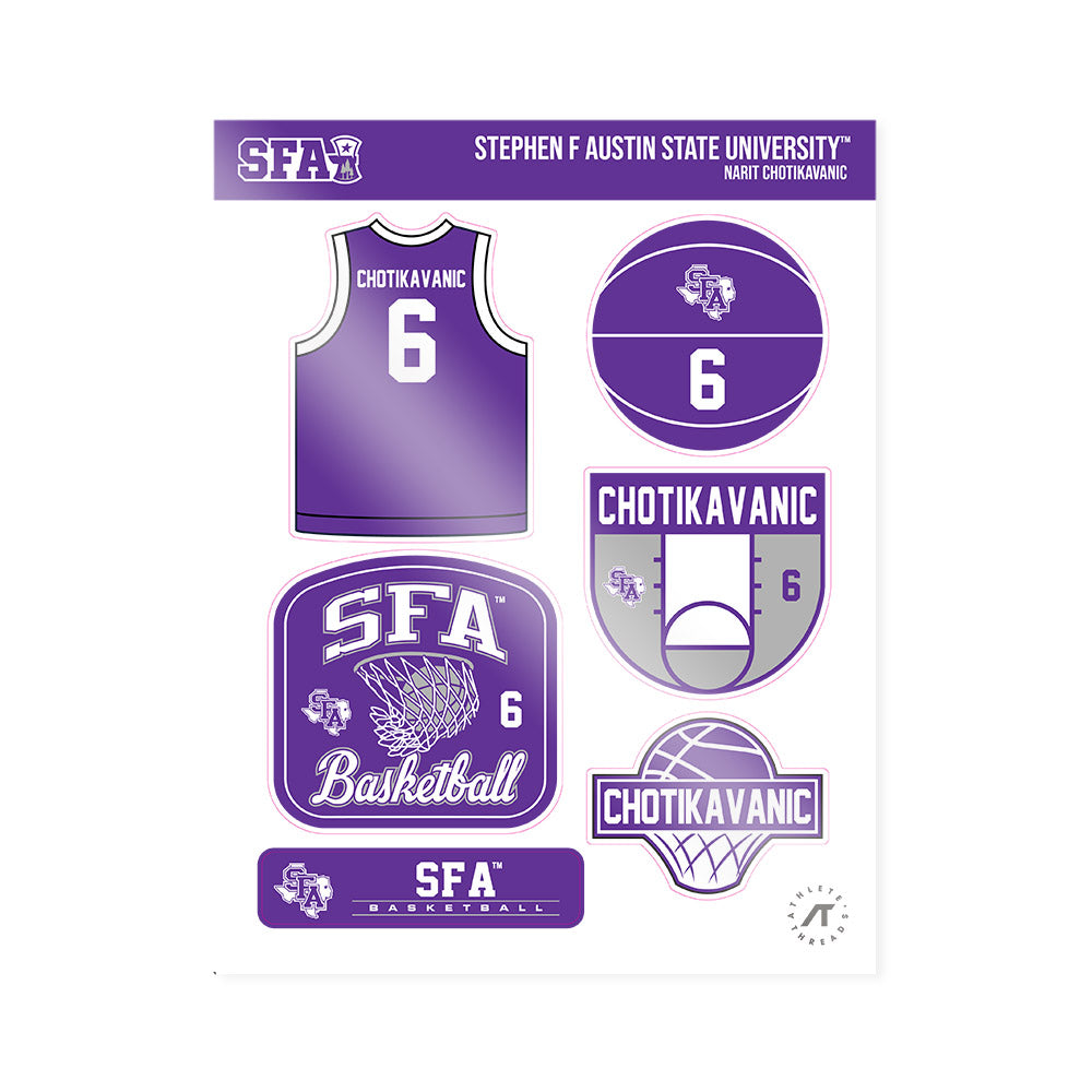 SFA - NCAA Men's Basketball : Narit Chotikavanic - Sticker Sheet-0