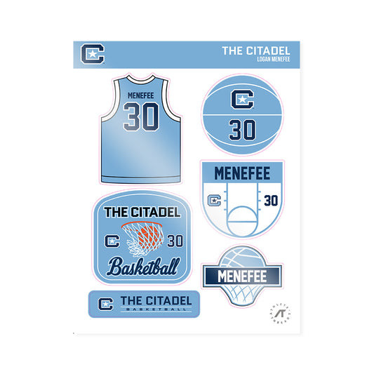 The Citadel - NCAA Men's Basketball : Logan Menefee - Sticker Sheet-0