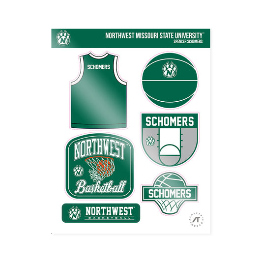 Northwest Missouri State - NCAA Men's Basketball : Spencer Schomers - Sticker Sheet-0