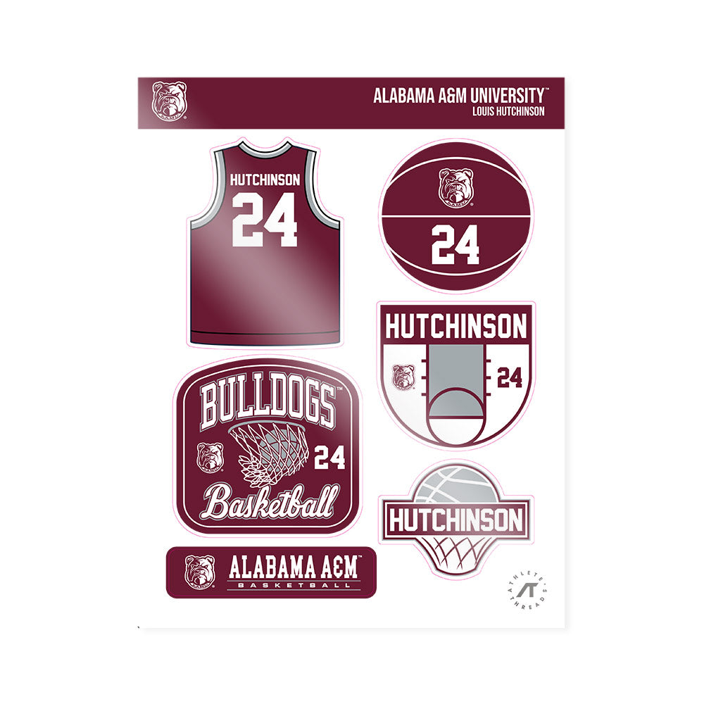 AAMU - NCAA Men's Basketball : Louis Hutchinson - Sticker Sheet-0