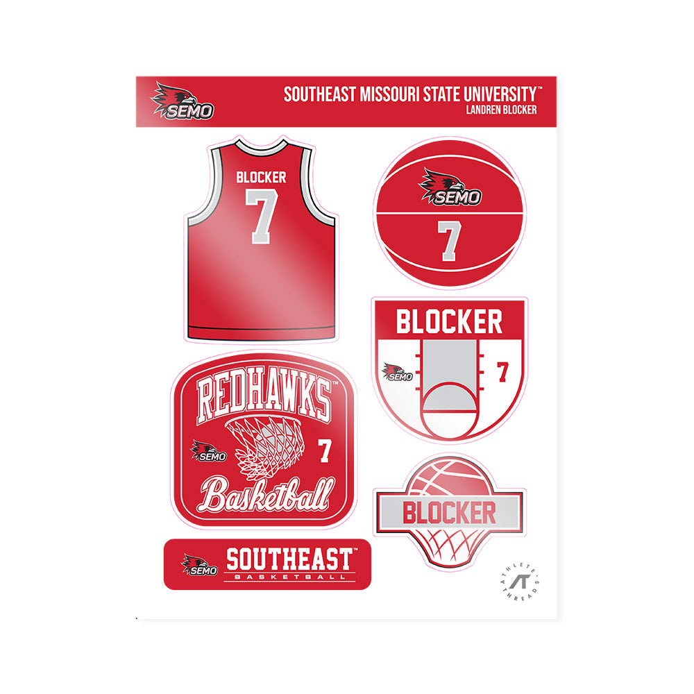 SEMO - NCAA Men's Basketball : Landren Blocker - Sticker Sheet-0