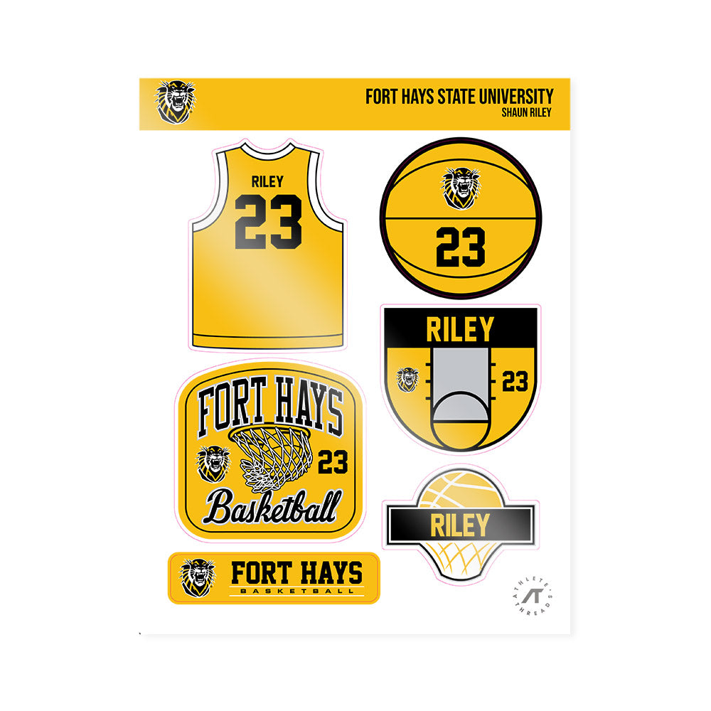 FHSU - NCAA Men's Basketball : Shaun Riley - Sticker Sheet-0