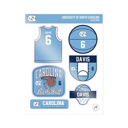 UNC - NCAA Men's Basketball : Elijah Davis - Sticker Sheet-0