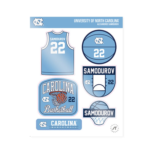 UNC - NCAA Men's Basketball : Alexandros Samodurov - Sticker Sheet-0