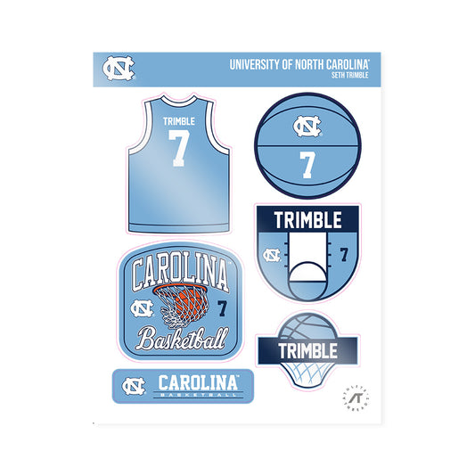 UNC - NCAA Men's Basketball : Seth Trimble - Sticker Sheet-0
