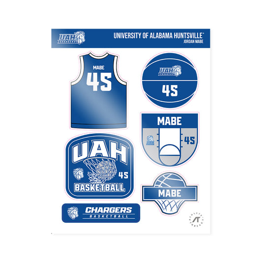 UAH - NCAA Men's Basketball : Jordan Mabe - Sticker Sheet-0