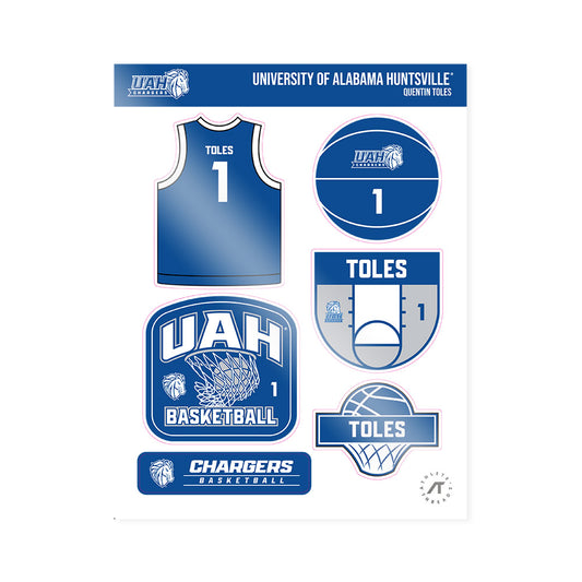 UAH - NCAA Men's Basketball : Quentin Toles - Sticker Sheet-0